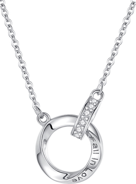 双环项链女设计感锁骨链