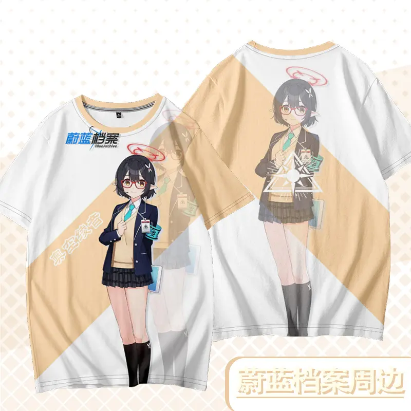 蔚蓝档案奥空绫音周边短袖体恤碧蓝档案cos男女二次元痛衣服