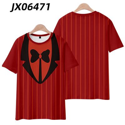 新款Hazbin Hotel数码印花3D休闲短袖短裤套装夏季