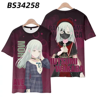 BangDream体恤衬衫丰川祥子 若叶睦 Ave Mujica衣服短袖t恤上衣