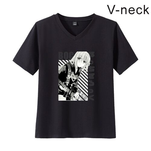 孤独摇滚BOCCHI THE ROCK日漫anime跨境情侣夏季V领短袖T恤