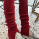 腿套女堆堆袜小腿袜jk套脚袜子冬季 红色春秋薄款 秋冬修饰腿型袜套
