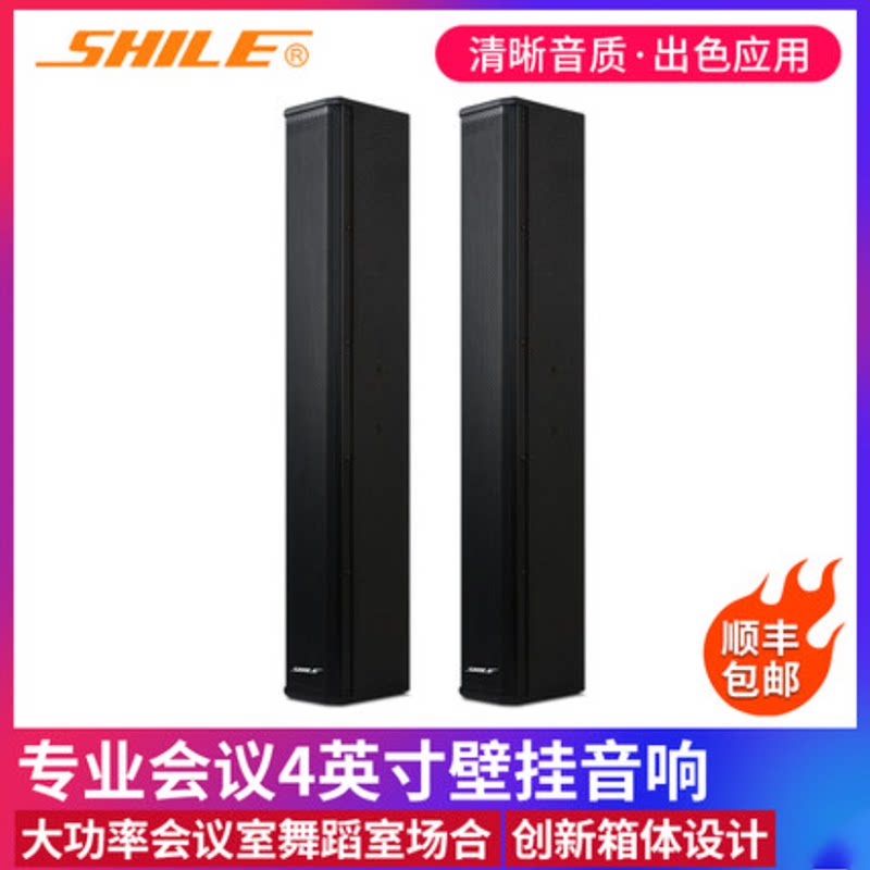 狮乐SHILE BX-408会议音箱壁挂音柱酒店背景音乐多功能音箱主持