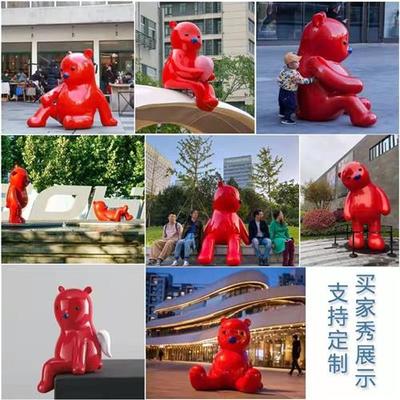 卡通雕塑定制玻璃钢人物动物几何熊猫大型不锈钢园林景观模型摆件