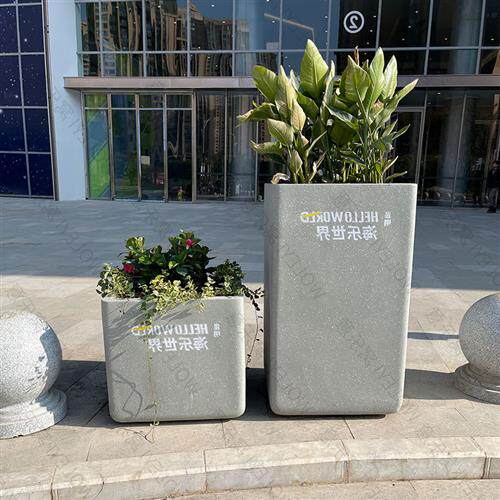 玻璃钢花箱商场花盆售楼部组合花钵户外落地大型花池可移动种植盆