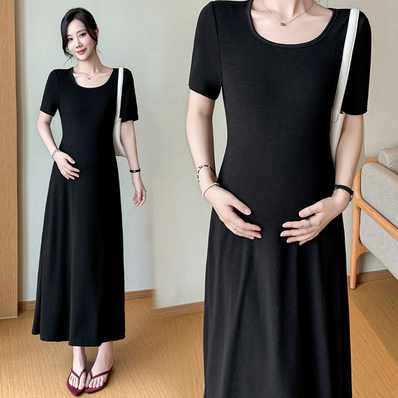 孕妇赫本风法式连衣裙子女夏季2026年新款高级感气质绝美收腰长裙