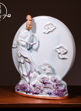 送礼祝福中式风人物白色桌面摆件