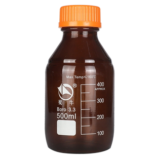 螺口蓝盖试剂瓶蓝盖瓶透明棕色25 50 100 250 500 1000ml丝口瓶流动相实验室玻璃瓶带刻度取样瓶耐高温高硼硅