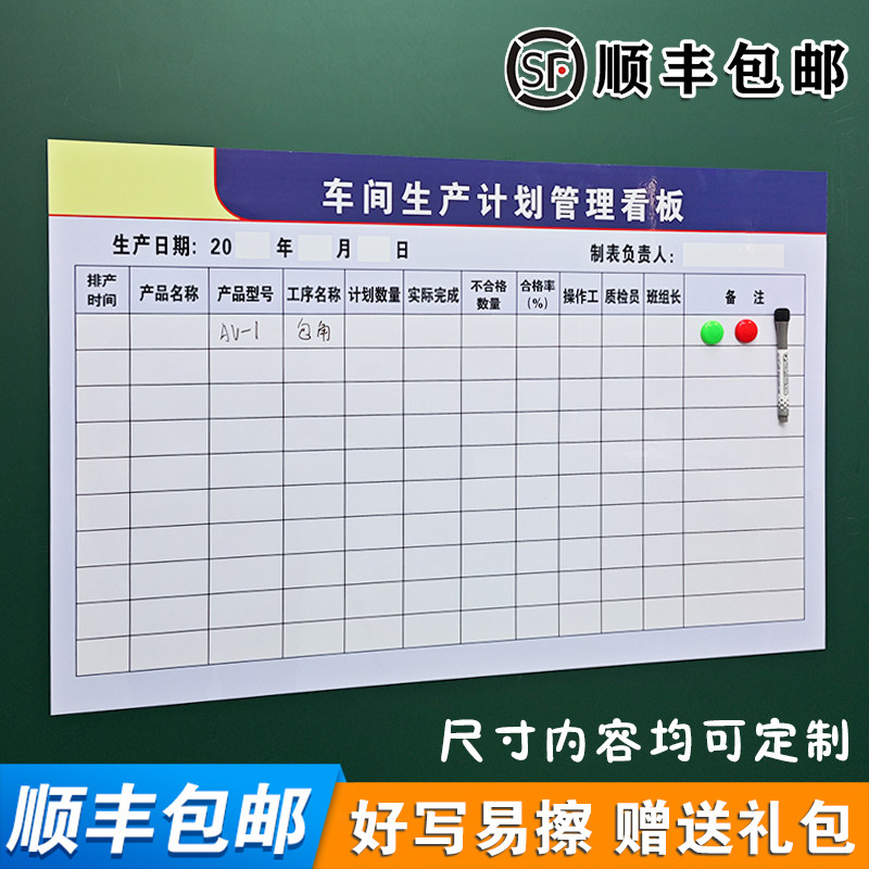 车间企业文化可擦写定制白板贴