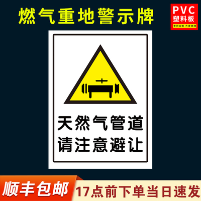 天然气标识牌燃气重地管道阀门