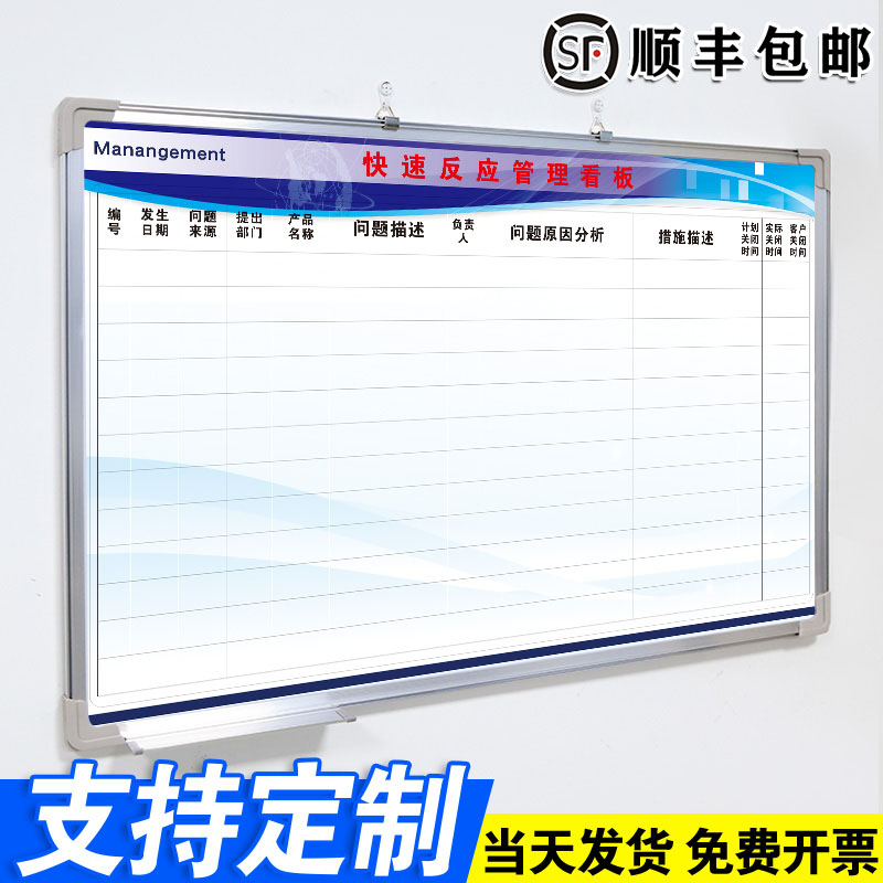 【快速反应管理看板】白板定制
