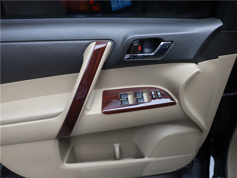 适用于09-14款丰田汉兰达改装桃木内饰非贴纸中控档位面板装饰贴