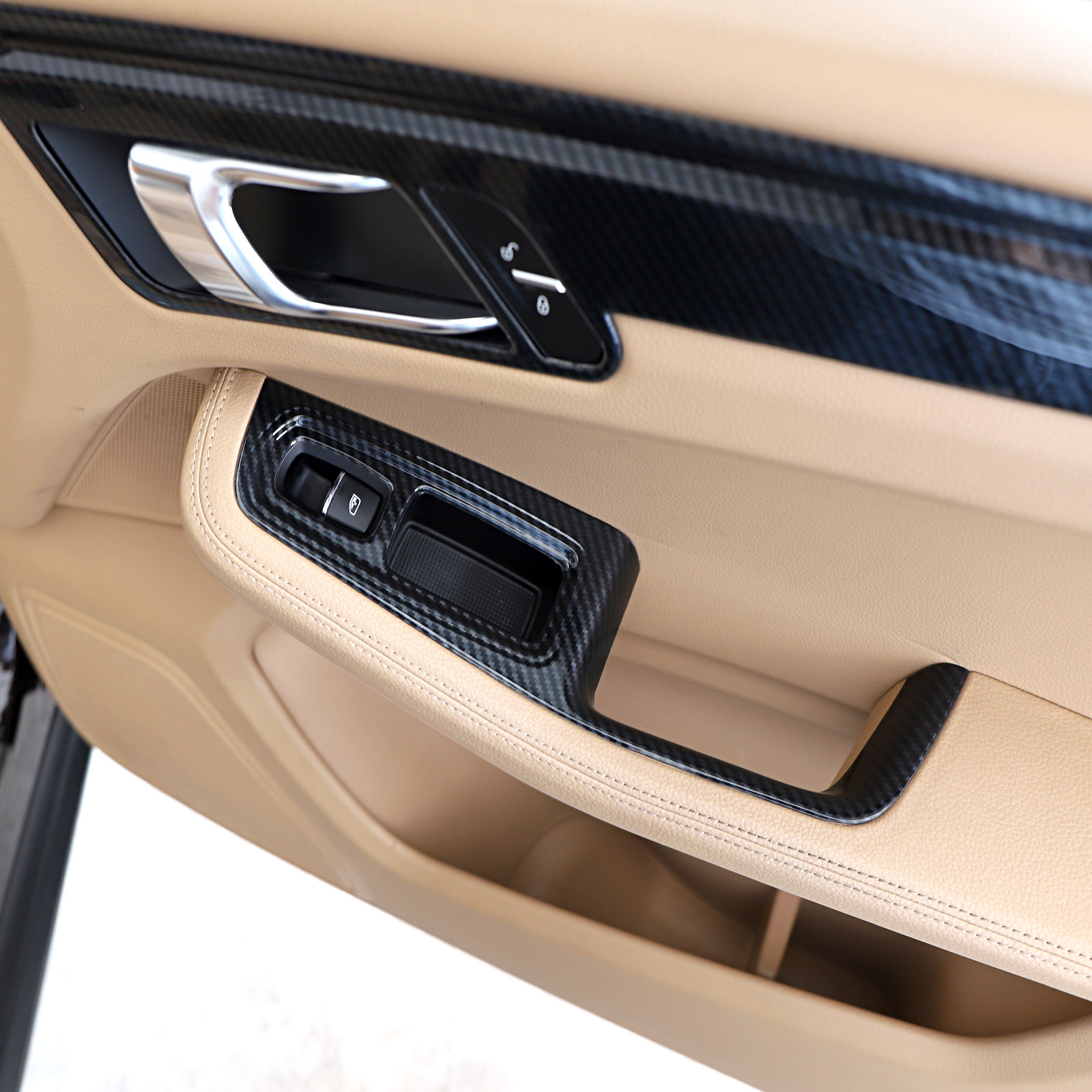 适用14-21款保时捷macan中控台方向盘升级小卡宴碳纤维内饰改装