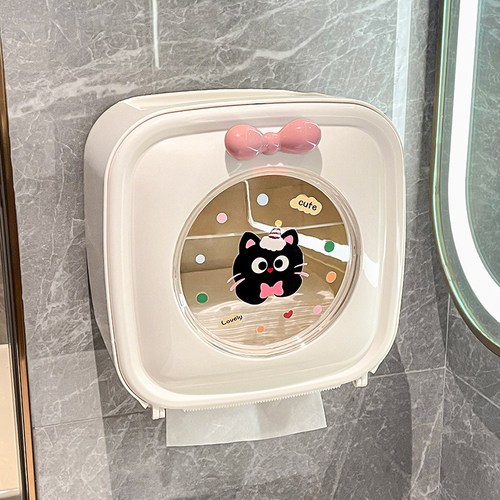 柒简免打孔壁挂纸巾盒卫生间