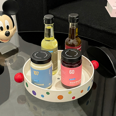 柒简金属旋转调料收纳架