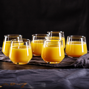 玻璃杯家用网红果汁大肚水杯女茶杯透明酒杯饮料杯高颜值杯子套装