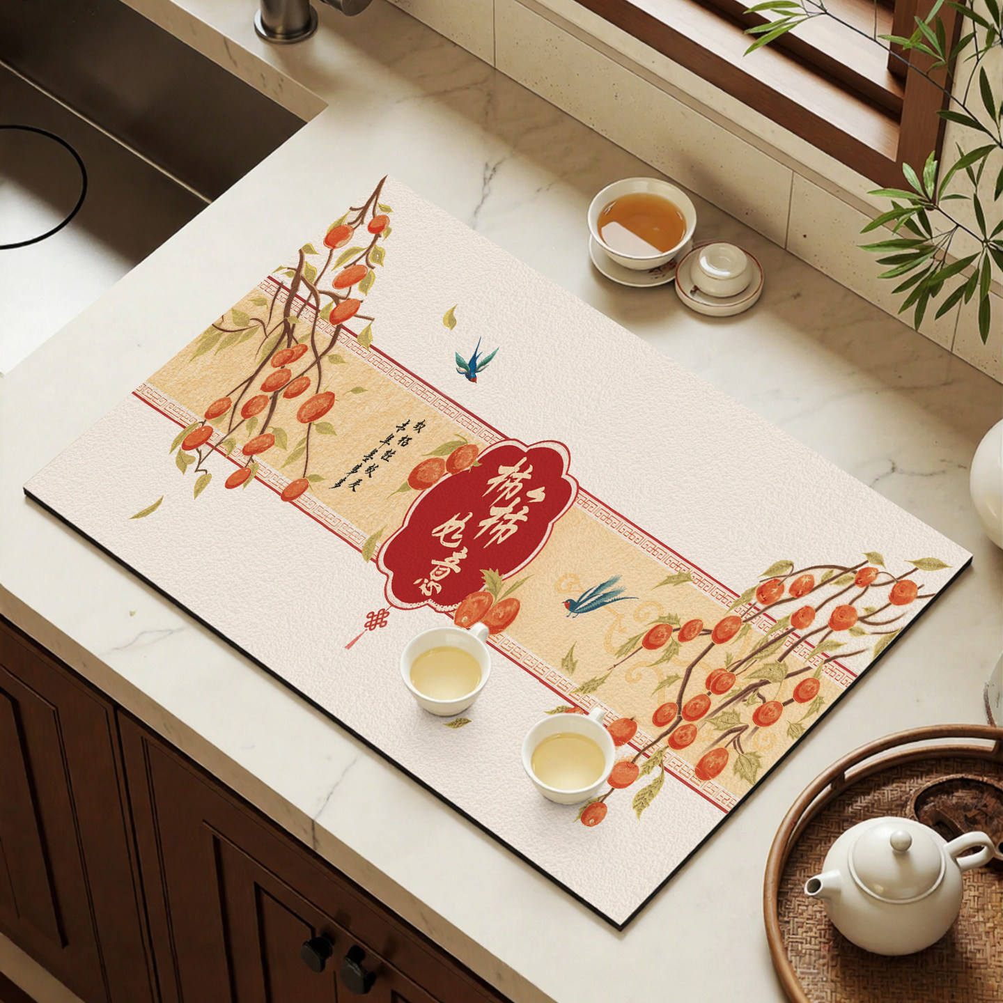 中式厨房台面洗碗池水槽硅藻泥沥水垫隔热保护垫卫生间吸水防滑垫,居家布艺,厨房地垫,淘宝优惠券,粉丝福利购,淘宝优惠卷