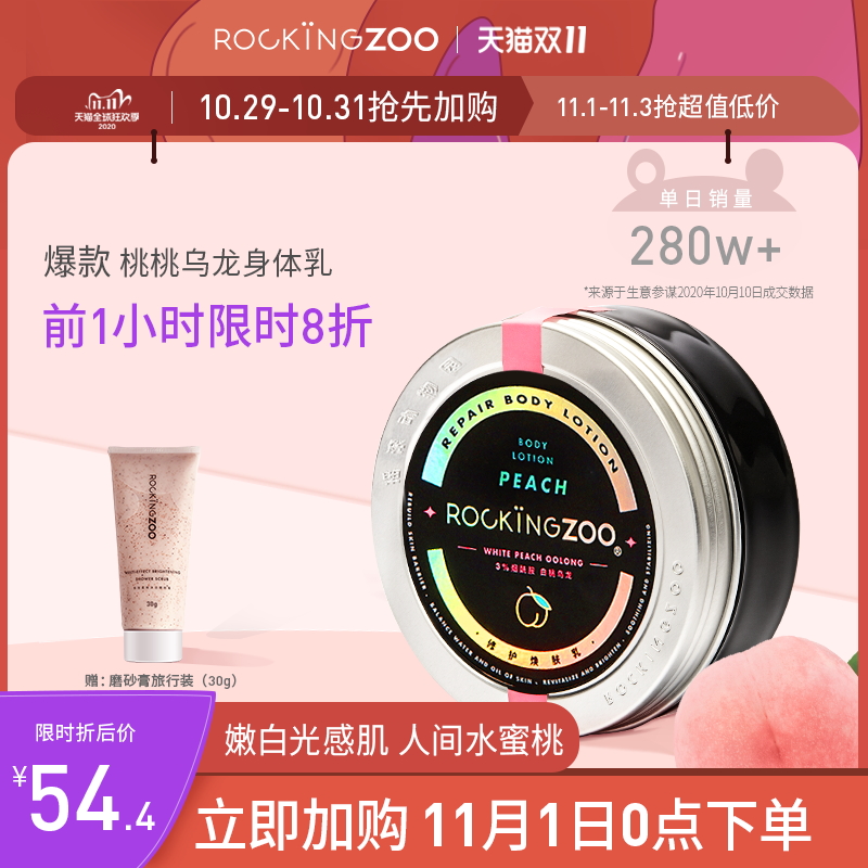 摇滚动物园身体乳女保湿滋润补水秋冬香体全身润肤白烟酰胺精华液