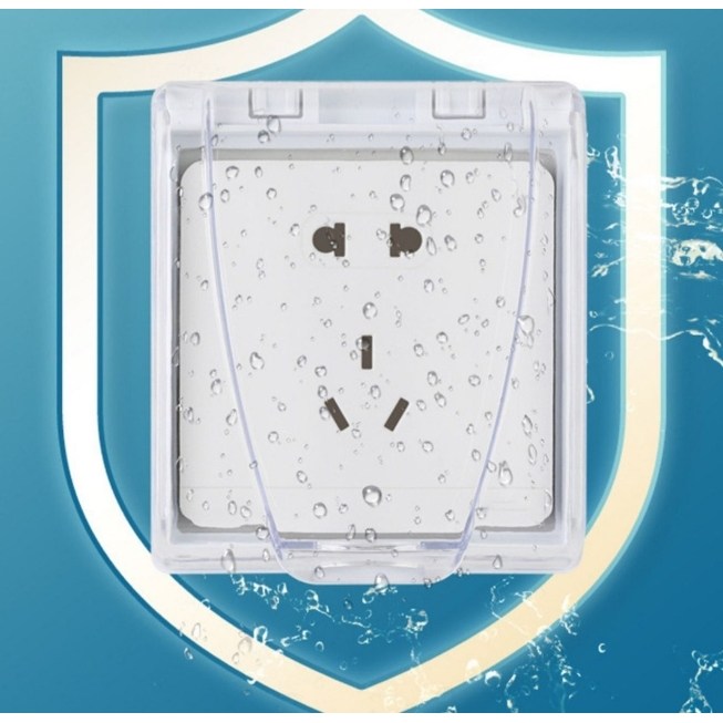 86型浴室插座全封闭开关防水盒家用插座防触电透明开关粘贴防护罩,家居饰品,开关贴,淘宝优惠券,粉丝福利购,淘宝优惠卷