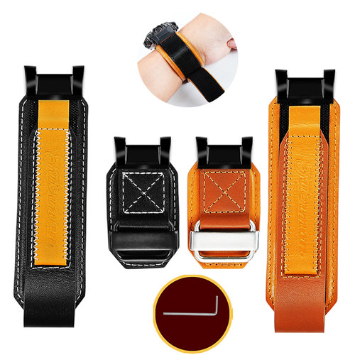 适用卡西欧二代 三代大泥王GWG-B1000魔术贴真皮手表带复古腕带男