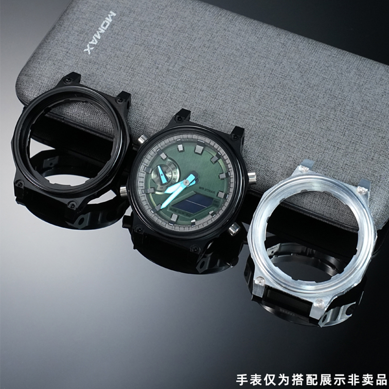 代用卡西欧金属八角八王子GM-2100改装铝合金内壳机芯壳金属配件