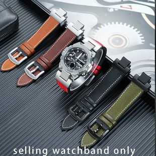 幸福雨适配卡西欧G-SHOCK钢铁之心GSTB400系列改装意大利真皮表带
