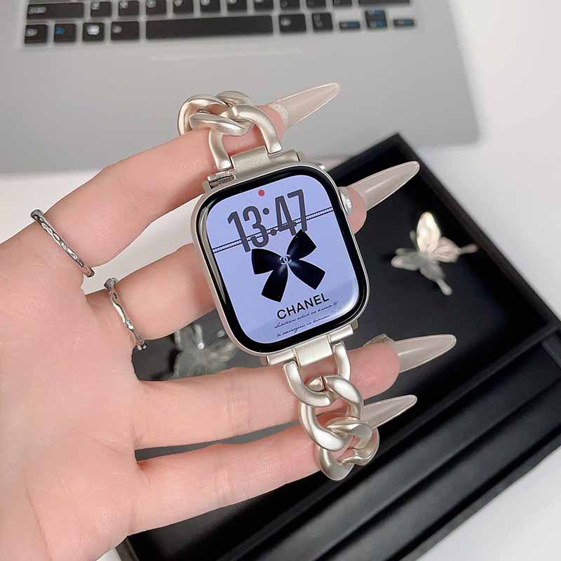 适配iwatch9苹果S8手表applewatch7表带S7金属SE钢S6S10男女8代