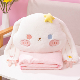 云朵兔子抱枕被子二合一靠垫靠枕床上抱枕睡觉夹腿枕头办公室靠背