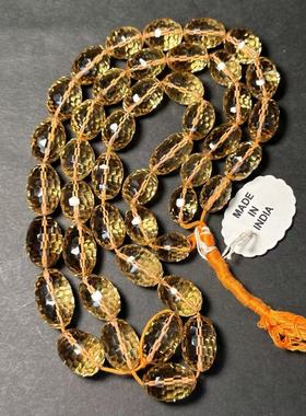 稀有天然进口巴西黄水晶切面手链女款招财转运 珠径11*17MM