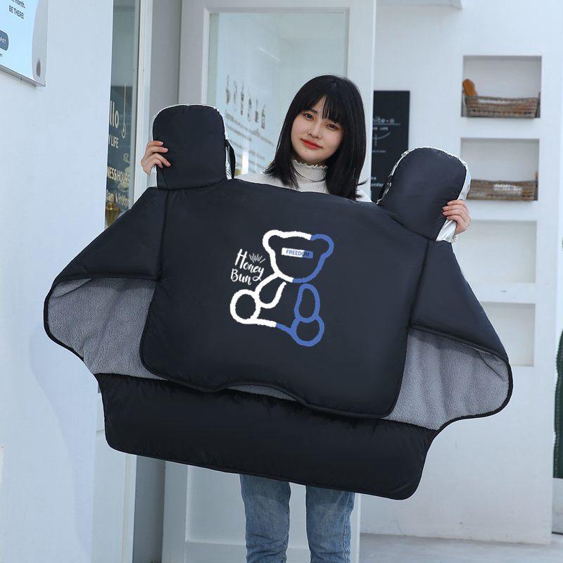 绿植电动车加绒加厚防水挡风被