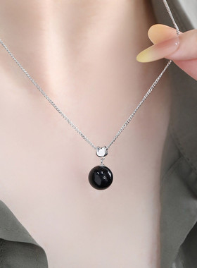 925银玛瑙项链女民族风锁骨链女轻奢高级感小众设计链子毛衣链