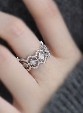 925银复古国风花纹戒指女中性风指环高级感装饰小众设计尾戒女