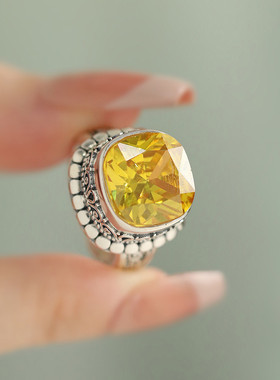 925银椭圆戒指2024年可调节指环食指高级感大气个性尾戒小指装饰