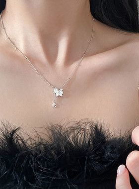 S925银精致ins风小众碎冰冰独角兽小马铜钱项链女马年首饰