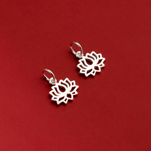 925银莲花小吊坠手工DIY配件手串手工编绳材料挂件简约配饰