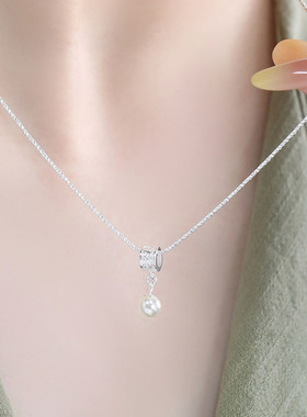 925银卷草纹项链女休闲风锁骨链女轻奢高级感小众设计链子毛衣链