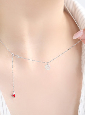 925银笑脸项链女轻奢高级感小众设计链子配饰时尚百搭锁骨链