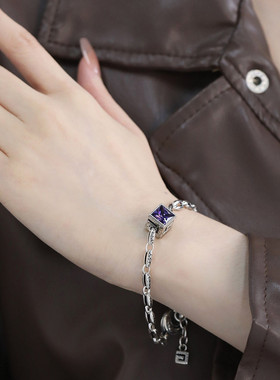 925银方糖手链女中性风手环潮流港风高级感小众设计手环