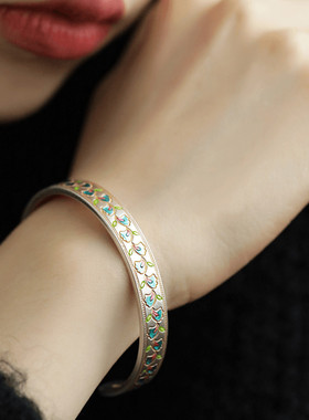 新中式民族风镯女S999足银