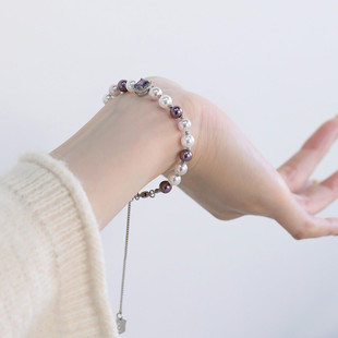 925银圆珠手链通勤风时尚手串复古高级感小众设计首饰礼物