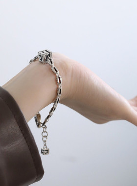 925银链条手链女中性风手环潮流港风高级感小众设计手环