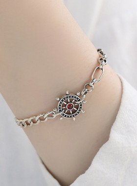 925银回形针手链女中性风手环潮流港风高级感小众设计手环