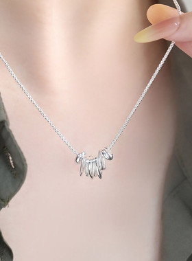 925银不规则项链女休闲风锁骨链女轻奢高级感小众设计链子毛衣链