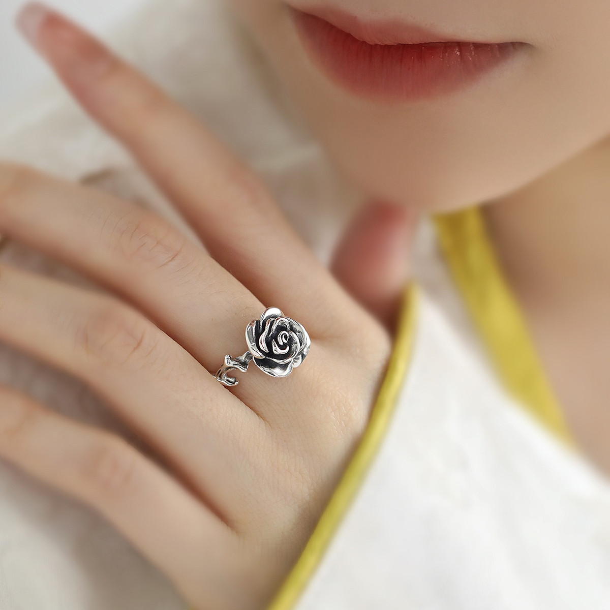 戒指女925纯银新中式国风