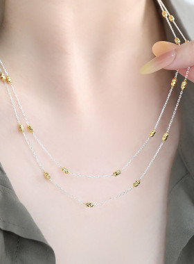 925银线条项链女休闲风锁骨链女轻奢高级感小众设计链子毛衣链