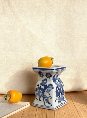 复古青花瓷客厅花瓶摆件