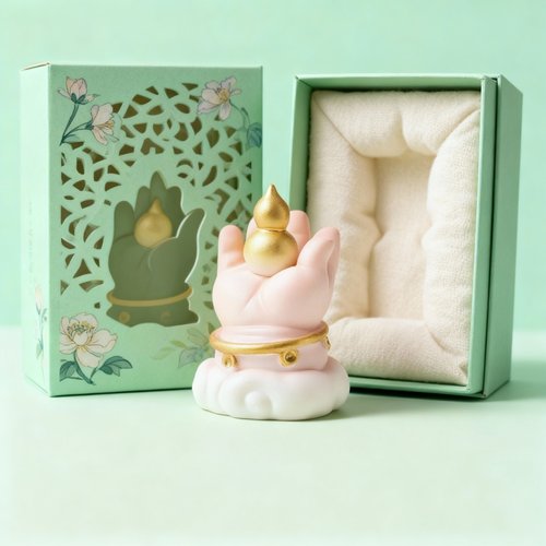 可爱佛手陶瓷桌面摆件礼盒装