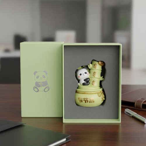 可爱熊猫3D模型摆件卡通动物