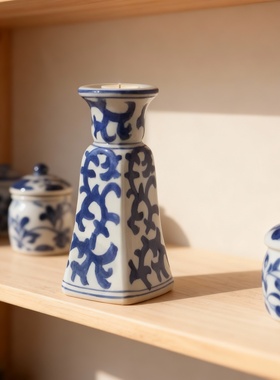 景德镇手绘青花瓷花瓶复古摆件