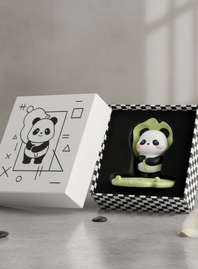 可爱熊猫磁吸隐形眼镜盒